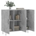 vidaXL Komoda betónová sivá 90x34x80 cm kompozitné drevo