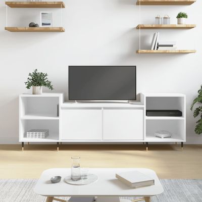 vidaXL TV skrinka biela 160x35x55 cm spracované drevo