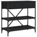 vidaXL Konzolový stolík čierny 75x34,5x75 cm kompozitné drevo
