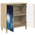 vidaXL Servírovacia skriňa RAALTE Sonoma 69 x 33 x 75 cm