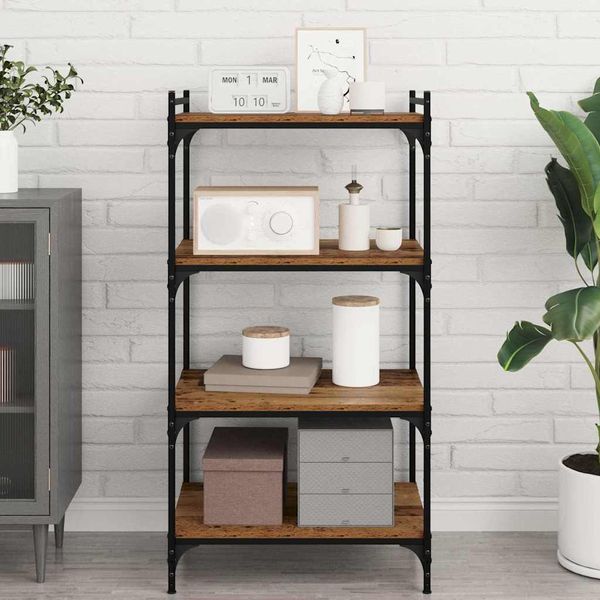 vidaXL Polica na knihy 4 pcs Hnedá 60 x 40 x 1,5 cm Kompozitné drevo