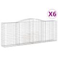 vidaXL Oblúkové gabionové koše 6 ks 400x50x140/160 cm pozink. železo