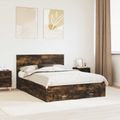 vidaXL Rám postele Dymový dub 135 x 190 cm Kompozitné drevo