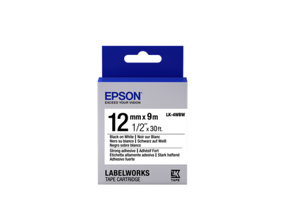 Epson Label Cartridge LK-4WBW, čierna/biela 12mm