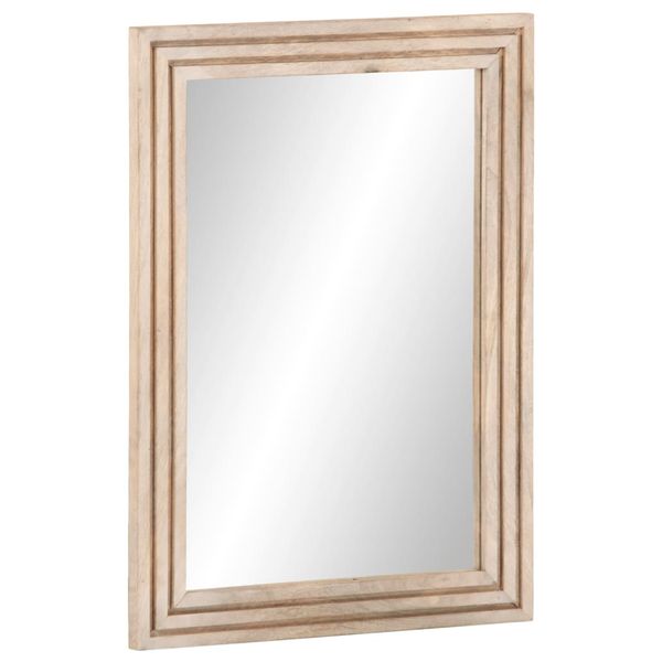 vidaXL Zrkadlo do kúpeľne 50x70 cm, mangový masív a sklo