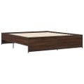 vidaXL Posteľný rám hnedý dub 200x200 cm kompozitné drevo a kov