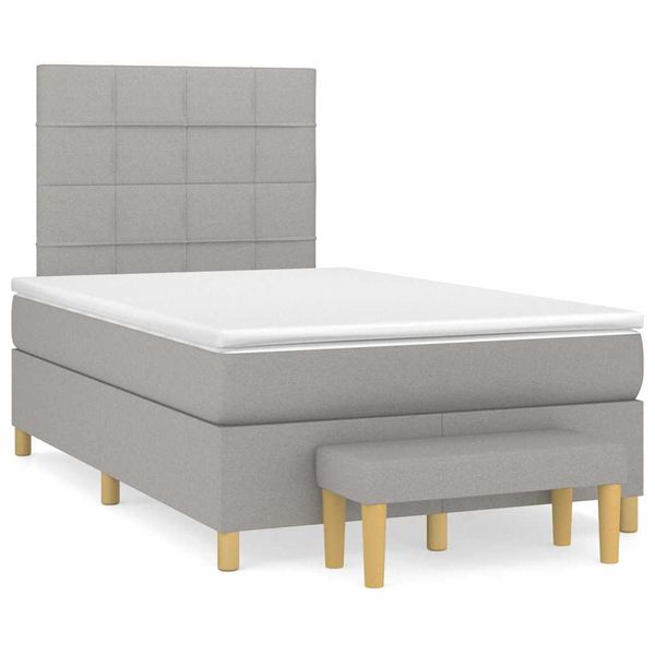 vidaXL Boxspring posteľ s matracom bledosivá 120x190 cm látka