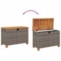 vidaXL Záhradný úložný box sivý 80x40x48 cm polyratan akáciové drevo