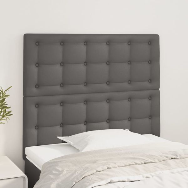 vidaXL Čelo postele sivé 100x5x118/128 cm umelá koža
