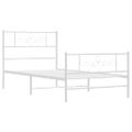 vidaXL Kovový rám postele s čelom a podnožkou biely 80x200 cm