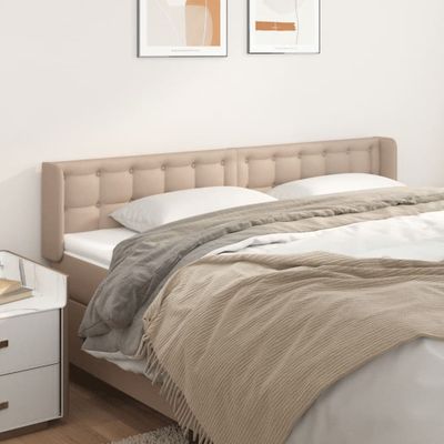 vidaXL Čelo postele so záhybmi kapučínové 163x16x78/88 cm umelá koža