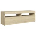 vidaXL TV skrinka s LED svetlami dub sonoma 120x35x40 cm