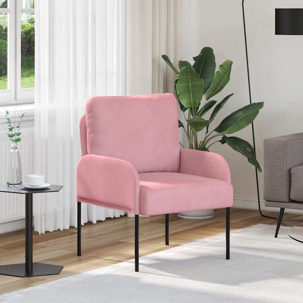 vidaXL Pohovky s vankúšom 55cm Ružová Preglejka