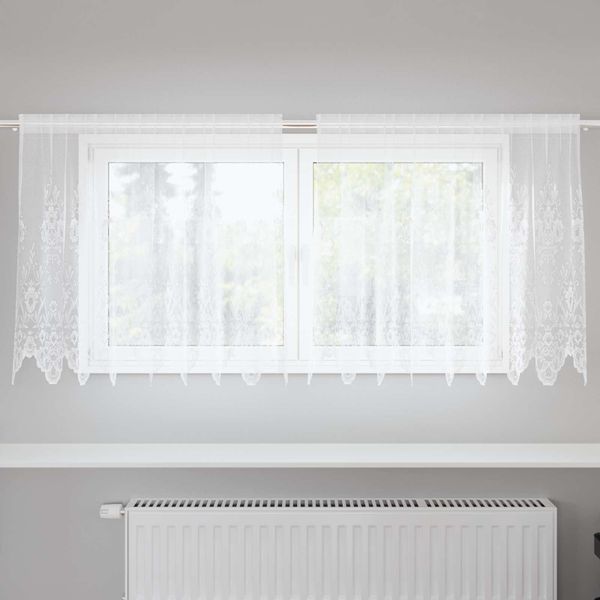 vidaXL Čipková záclona so záclonami Biela 100 x 200 cm Polyester