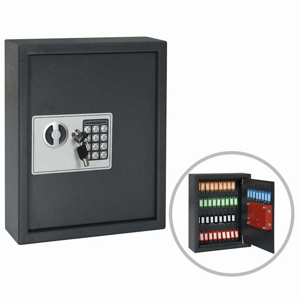 vidaXL Trezor na kľúče tmavosivý 30x10x36,5 cm