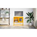 vidaXL TV skrinka horčicovožltá 68x39x60,5 cm oceľ