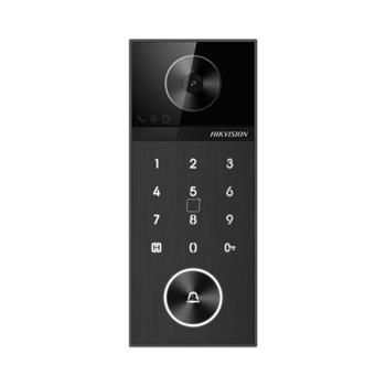 Hikvision Jednotlačítkový IP dveřní interkom, 4MPx kamera, klávesnice, čtečka karet, Wi-Fi, Bluetooth