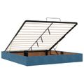 vidaXL Ottoman posteľ s matracom a LED Tmavo modrá 200 x 200 cm Zamat
