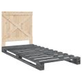vidaXL Posteľný rám s čelom sivý 90x200 cm masívna borovica