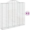 vidaXL Oblúkové gabiónové koše 3ks 200x50x180/200cm pozinkované železo