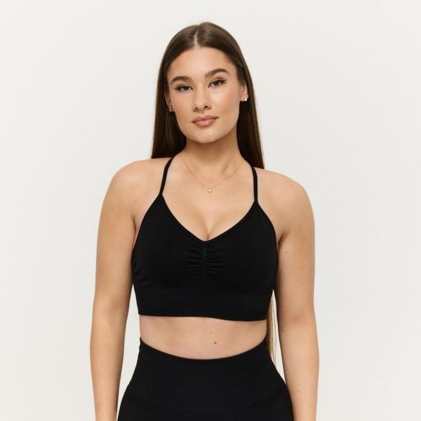 Bezšvová športová podprsenka Sculpt Black- GymBeam, veľkosť XL