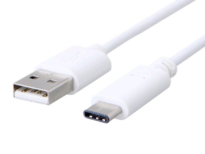 Kábel C-TECH USB 2.0 AM na Type-C kábel (AM/CM), 2m, biely