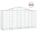 vidaXL Oblúkové gabiónové koše 25 ks 200x50x100/120cm pozinkov. železo