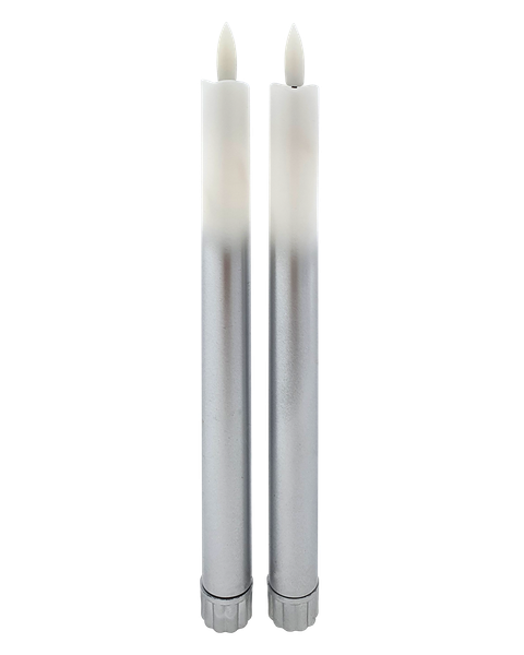 Dlhé LED sviece - bielo-strieborná, 2ks HOME DECOR HD-117