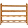vidaXL Regál na topánky so 4 policami 100x27x80 cm dubový masív