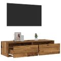 vidaXL TV skrinka s LED svetlami staré drevo 100X35,5x25 cm