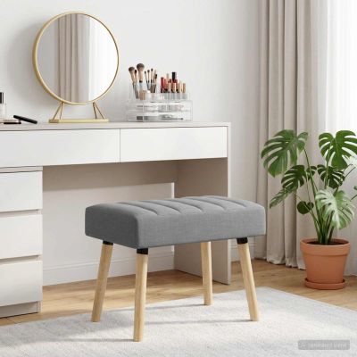 vidaXL Pruhovo prešitá lavica Svetlosivá 60 x 40 x 45 cm Látka