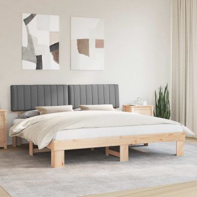 vidaXL Rám postele s čalúneným čelom Svetlosivá 200 x 200 cm