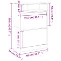 vidaXL Botník s 2 výklopnými zásuvkami dub sonoma 80x34x116 cm