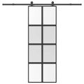 vidaXL Posuvné dvere s kovaním 76x205 cm tvrdené sklo a hliník úzke