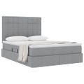 vidaXL Postel s úložným prostorem a matrací Svetlosivá 140 x 190 cm