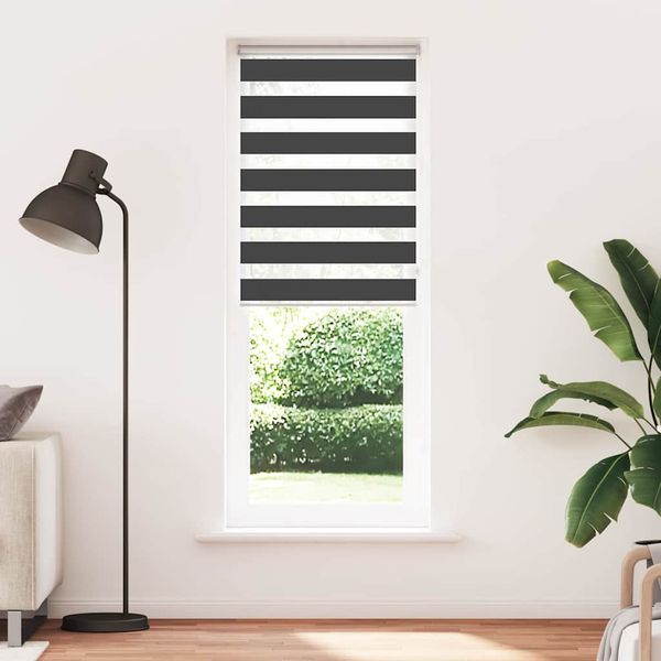 vidaXL Zebra roleta čierna 75x230 cm šírka látky 70,9 cm polyester
