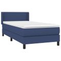vidaXL Posteľný rám boxspring s matracom modrý 90x190 cm látka
