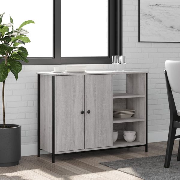 vidaXL Komoda sivá sonoma 100x33x75 cm kompozitné drevo