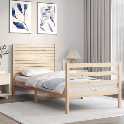 vidaXL Rám postele s čelom 100x200 cm masívne drevo