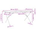 vidaXL Jedálenský stolík v tvare X 180x90x75 cm borovica a oceľ