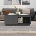 vidaXL Konferenčný stolík sivý 100x101x40,5 cm borovicový masív