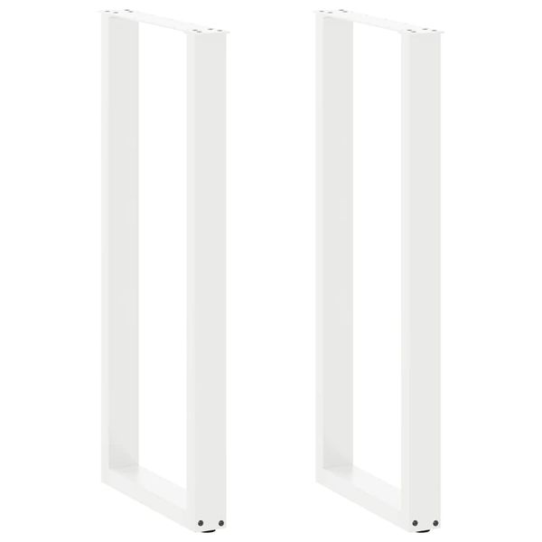 vidaXL Nohy barového stola v tvare U, 2 ks, biele, 50 x (110-111) cm, oceľové
