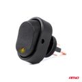 Prepínač kolískový oválny so žltou LED diódou AMiO-03088