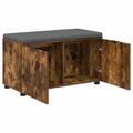 vidaXL Predsieňová lavica s vankúšom Údený Dub 80 x 38 x 46 cm