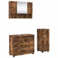 vidaXL Sada kúpeľňového nábytku 3 ks Dymová dub 76,5 x 35 x 64 cm