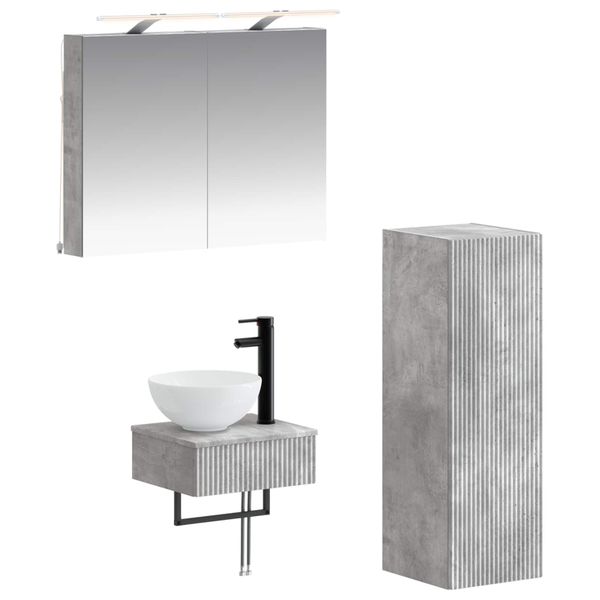 vidaXL Set kabinetov do kúpeľne 4 pcs Betónovo sivá
