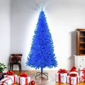 vidaXL Umelý vianočný stromček so stojanom, modrý 180 cm, PVC