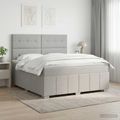 vidaXL Posteľ boxspring s matracom Svetlosivá 140 x 190 cm Látka