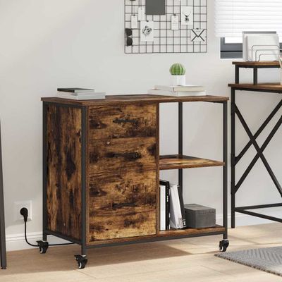 vidaXL Kabinet s nabíjacou stanicou Dymová dub 76 x 41 x 72 cm