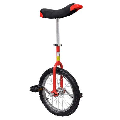 Červená nastaviteľná jednokolka 16''